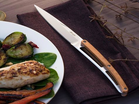 4 Deejo de mesa Prestige Serrated, Olivo